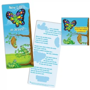 Jumbo activity bookmark for Easter and Sunday School featuring a religious theme with Jesus, designed for children to complete a poem using included stickers.