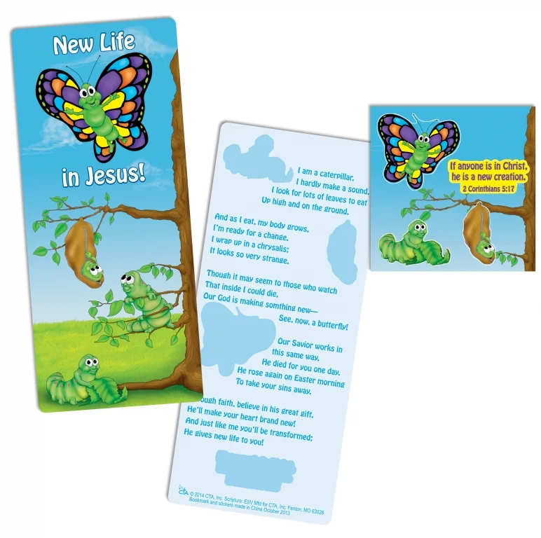 New Life in Jesus Activity Bookmark with Stickers