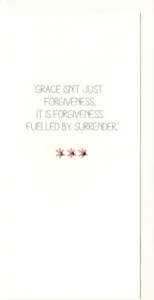 A minimalist contemporary encouragement greeting card featuring the word Grace, designed with high-quality hand-finished details for Christian stationery collections.