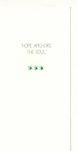A contemporary hand-finished encouragement card featuring a minimalist Hope design from the Three Dot Christian scripture cards collection.