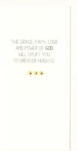 A minimalist Three Dot Greetings card titled The Grace, featuring elegant typography and hand-finished details from our collection of encouragement and scripture cards.