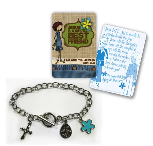 Jesus Is a Girl's Best Friend Charm Bracelet and Card