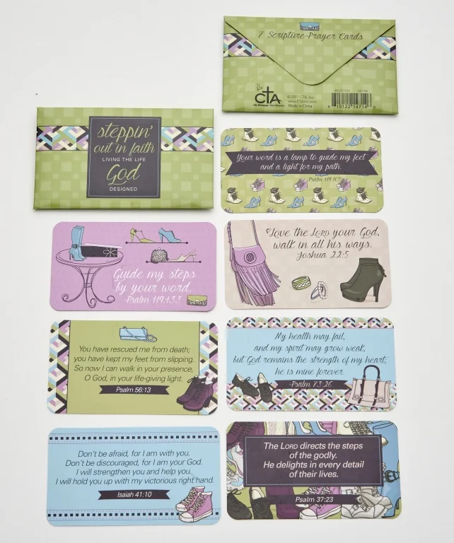 Steppin' Out in Faith: 7 Scripture Cards & Wallet