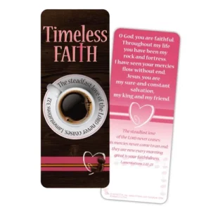 Jumbo bookmark with the bible verse Lamentations 3:22, 'The steadfast love of the Lord never ceases,' a beautiful gift for women and a thoughtful Mother's Day gift.