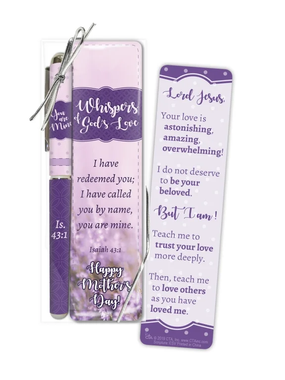 Whispers of God's Love Mother's Day Pen and Bookmark Gift Set
