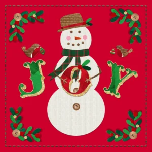 A joyful snowman illustration on one of the Tearfund Christmas cards, presented as a pack of 10 with envelopes. These festive Tearfund Christmas Cards are perfect for holiday greetings.