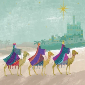 A pack of ten eco-friendly Tearfund Christmas cards featuring the A Journey Afar design, printed on high-quality FSC-accredited board with matching envelopes.