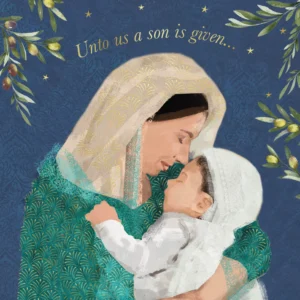 A pack of 10 Tearfund Christmas cards featuring a classic Madonna and Child religious illustration, printed on high-quality FSC-accredited board.