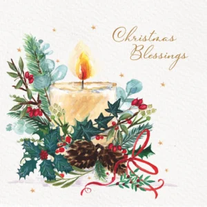 A pack of 10 sustainable Tearfund Christmas cards featuring a festive blessings design, printed on high-quality FSC-accredited board with matching envelopes.