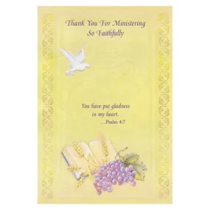 A formal ministry thank you greetings card with a coordinating envelope, perfect for expressing gratitude in thank you and just to say card occasions.