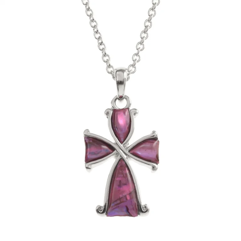 TJ Cross Necklace Pink