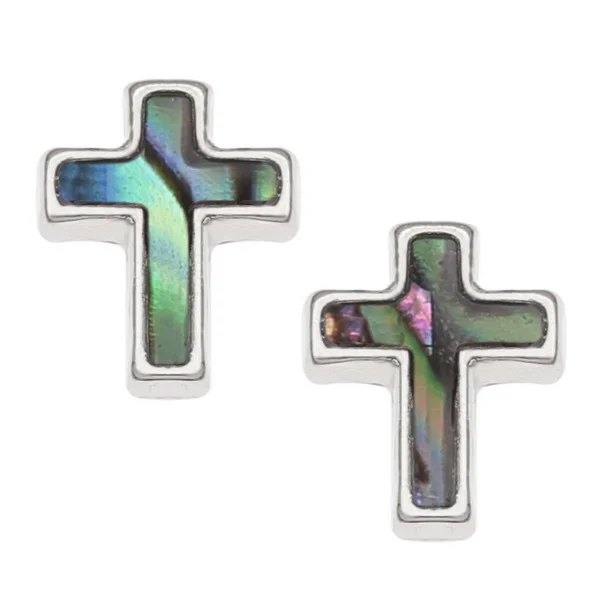 TJ Natural Small Cross Earrings