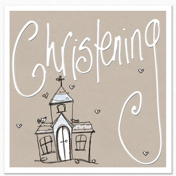 Tracey Russell Greetings Card Christening Boy