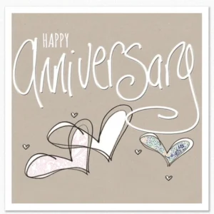 A decorative Tracey Russell design greeting card for a wedding or anniversary, featuring elegant typography and art suitable for celebrating a milestone engagement or marriage.
