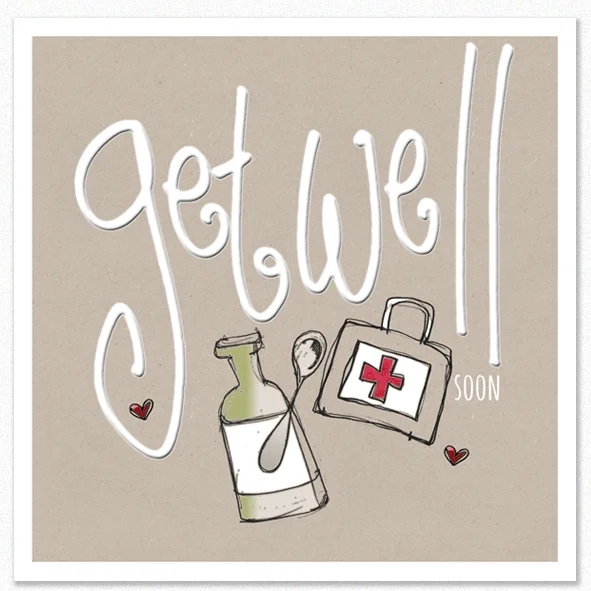 Tracey Russell Greetings Card Get Well Soon
