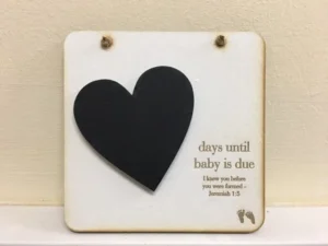 Countdown Heart Plaque Baby