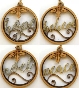 Tree Decoration - Hope, Noel, Peace, Believe