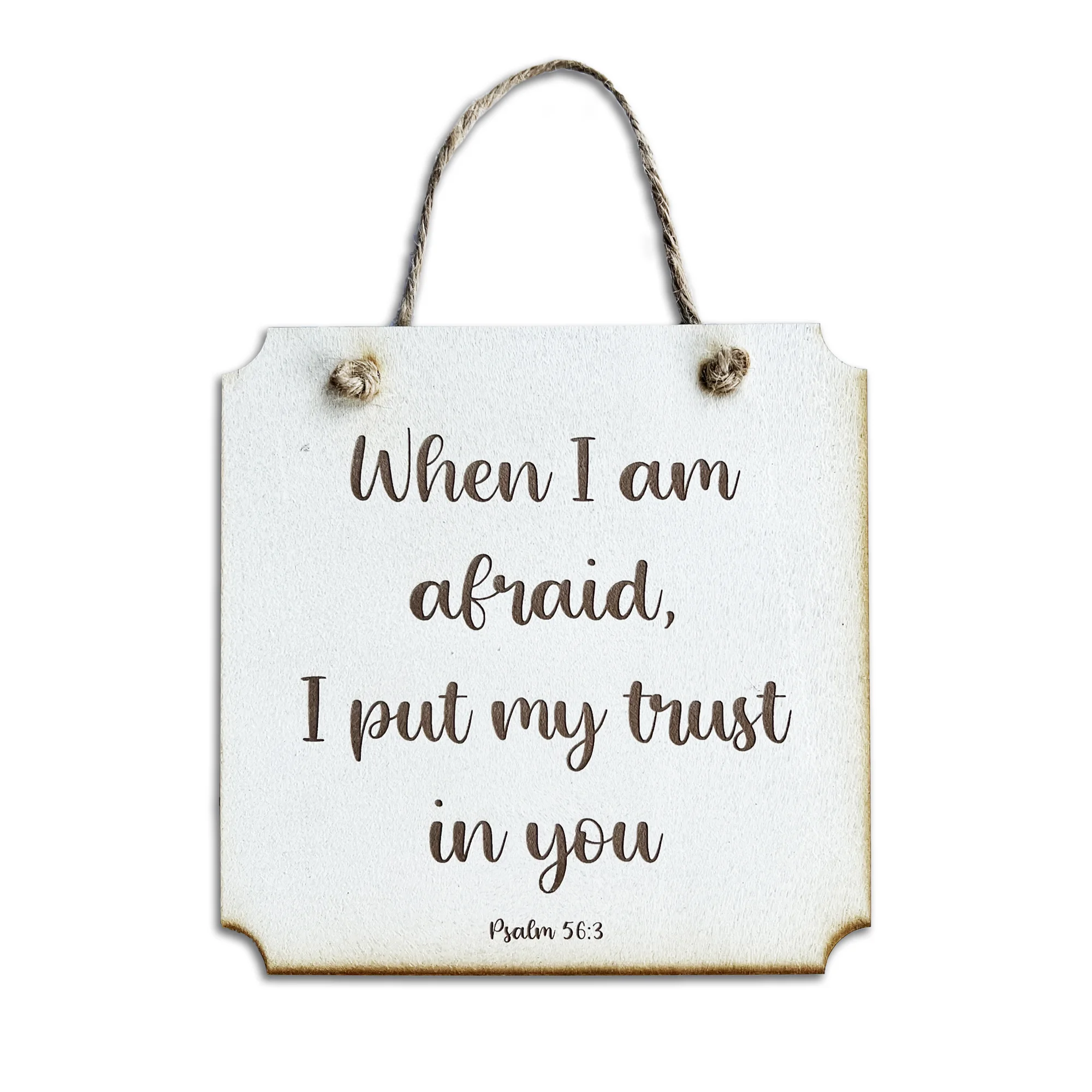 I Am Afraid Small Square Plaque