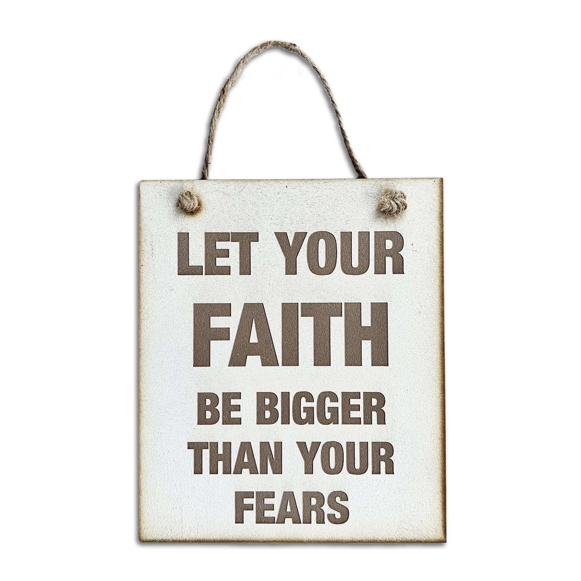 Let Your Faith Be Bigger Square Plaque
