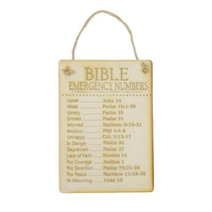 Bible Emergency Numbers Rectangle Plaque