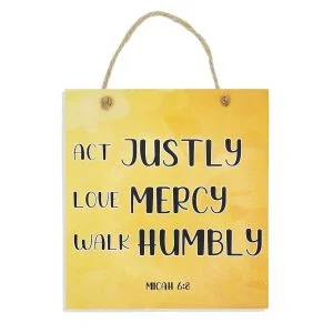 Act Justly Coloured Plaque