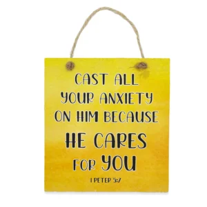 Cast All Your Anxiety Coloured Plaque