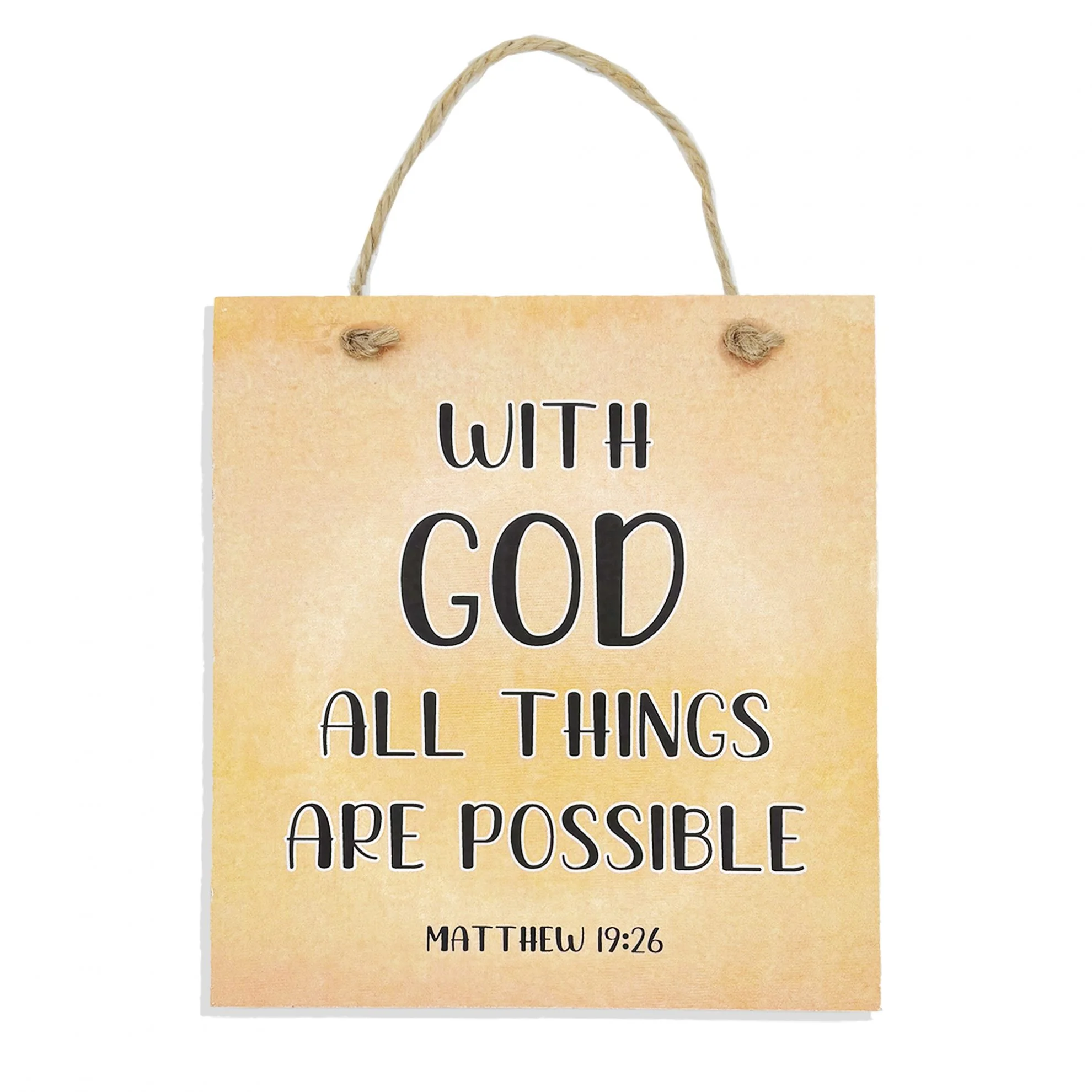 With God All Things Are Possible Coloured Plaque