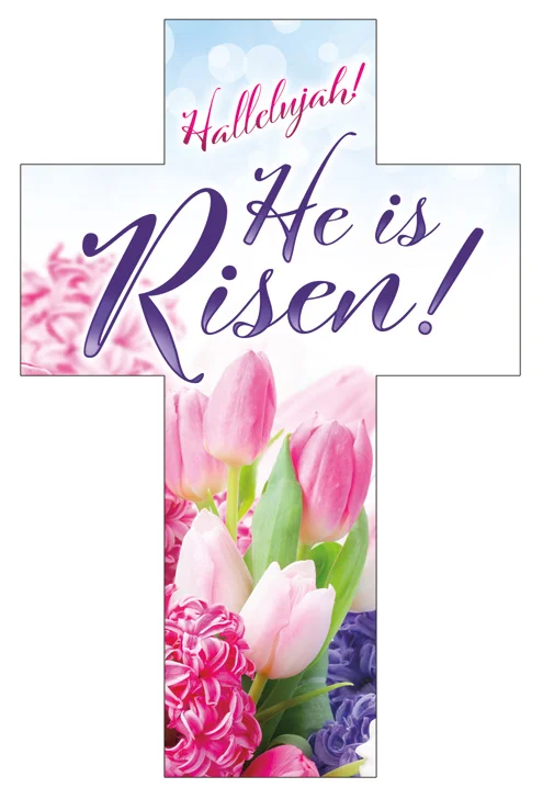 Easter Cross Bookmark - Hallelujah He is Risen Pack of 25