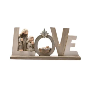 Nativity Scene "Love" Mantle Plaque
