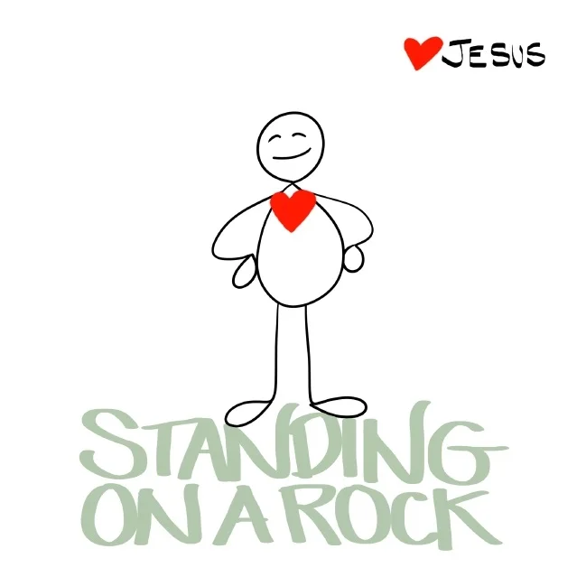 Greetings Card - Love Jesus: Standing on a Rock 