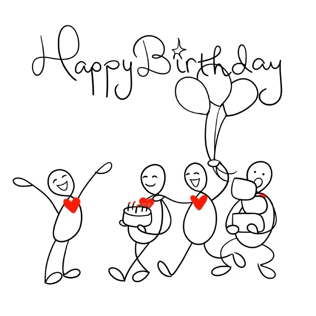 Greetings Card - Birthday Bringing Cake