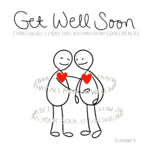 A charming and humorous get well soon greeting card featuring a simplistic contemporary doodle design from the Yes Cards collection.