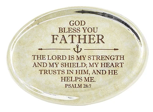 Father Tabletop Glass Paperweight
