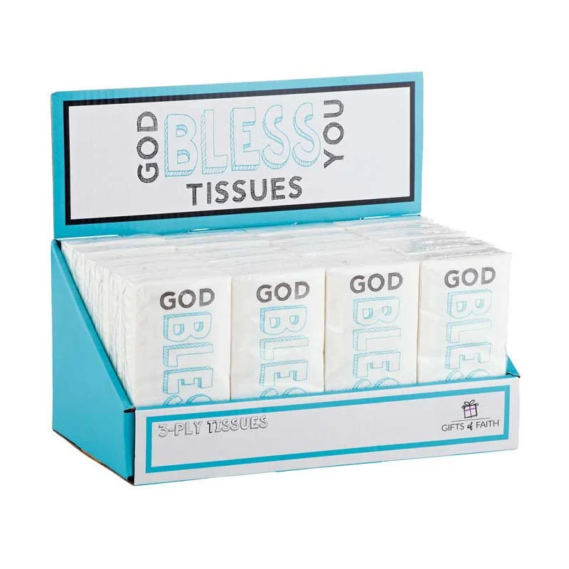 God Bless You Tissues Display