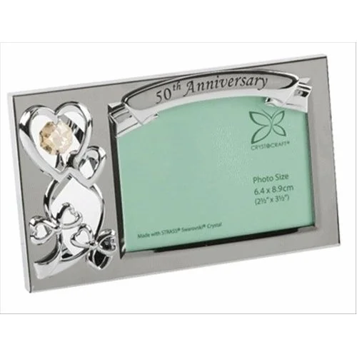 50th Anniversary Swarovski Crystals Photo Frame